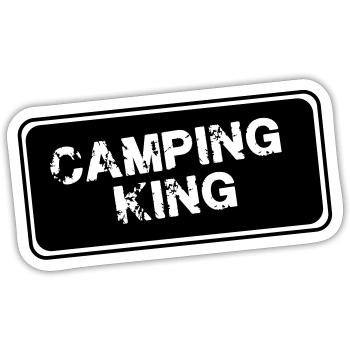camping king - the master - Sticker size S (10 x 10 cm) - white matte - Front