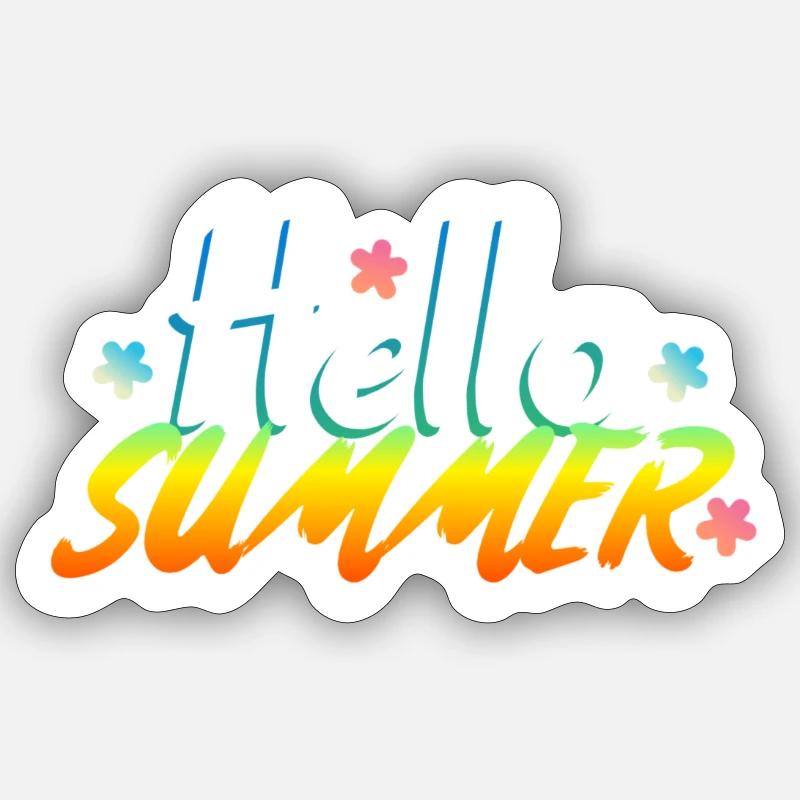 Hallo Sommer - Sticker Größe S (10 x 10 cm) - Mattweiß