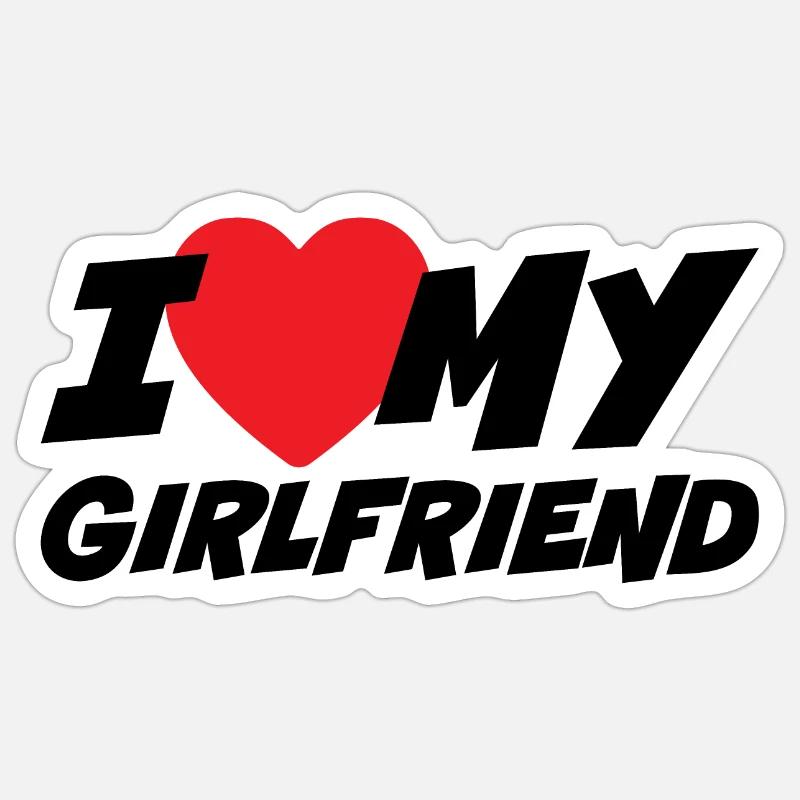 J’aime ma copine - Sticker taille S (10 x 10 cm) - blanc mat
