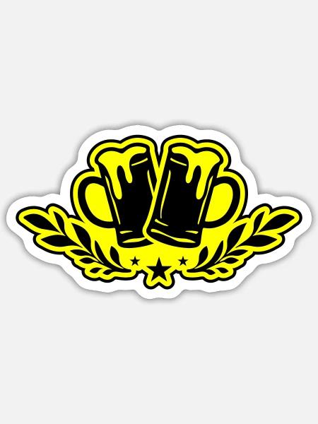 Bierglas Bierkrug Bier - Sticker Größe S (10 x 10 cm) - Mattweiß