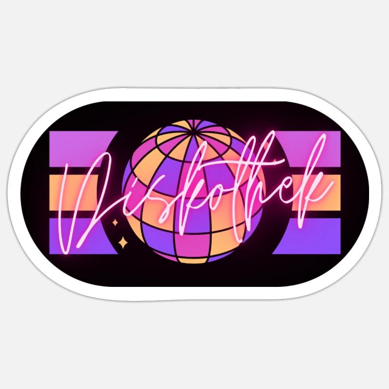 Disko - Sticker Größe S (10 x 10 cm) - Mattweiß