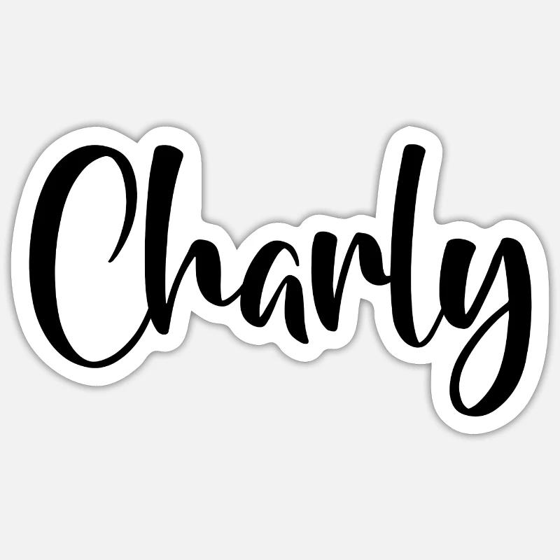 Nom - Charly - Sticker taille S (10 x 10 cm) - blanc mat