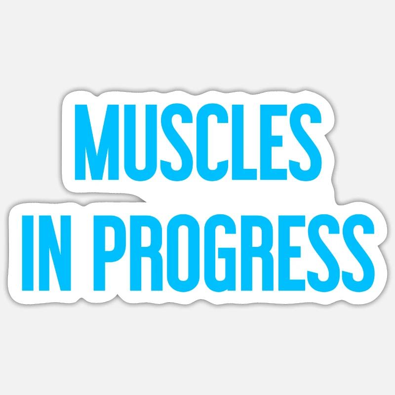 Muscles en progression - Sticker taille S (10 x 10 cm) - blanc mat