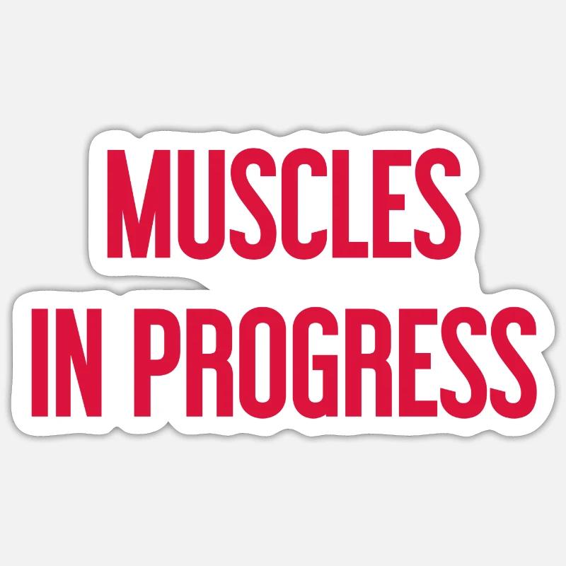 Muscles en progression - Sticker taille S (10 x 10 cm) - blanc mat