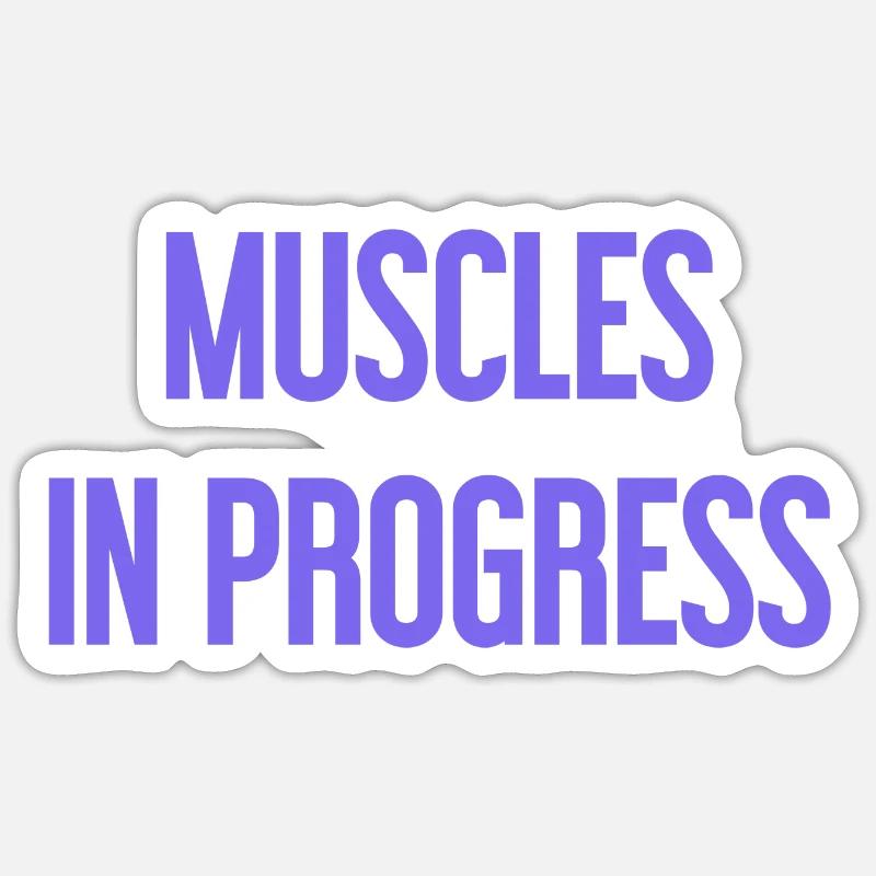 Muscles en progression - Sticker taille S (10 x 10 cm) - blanc mat