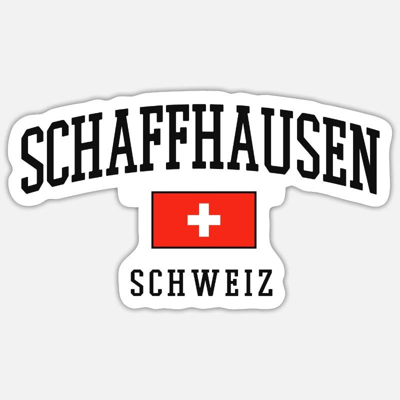 Drapeau suisse de Schaffhouse - Sticker taille S (10 x 10 cm) - blanc mat