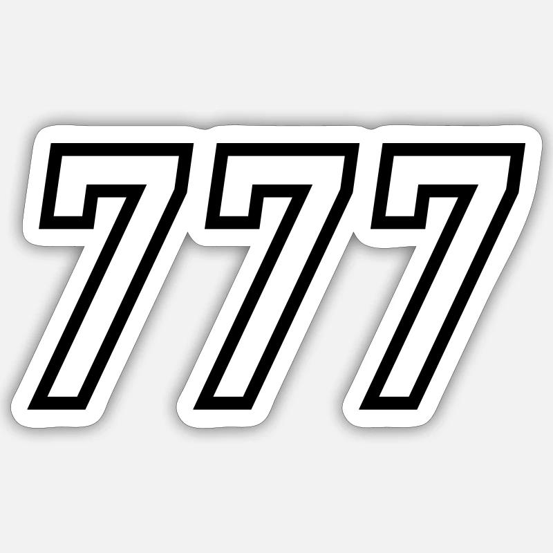 777 - Sticker taille S (10 x 10 cm) - blanc mat