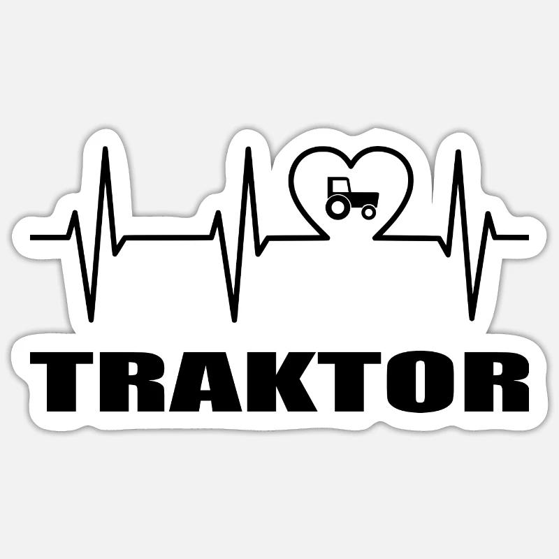 Traktor - Sticker Größe S (10 x 10 cm) - Mattweiß