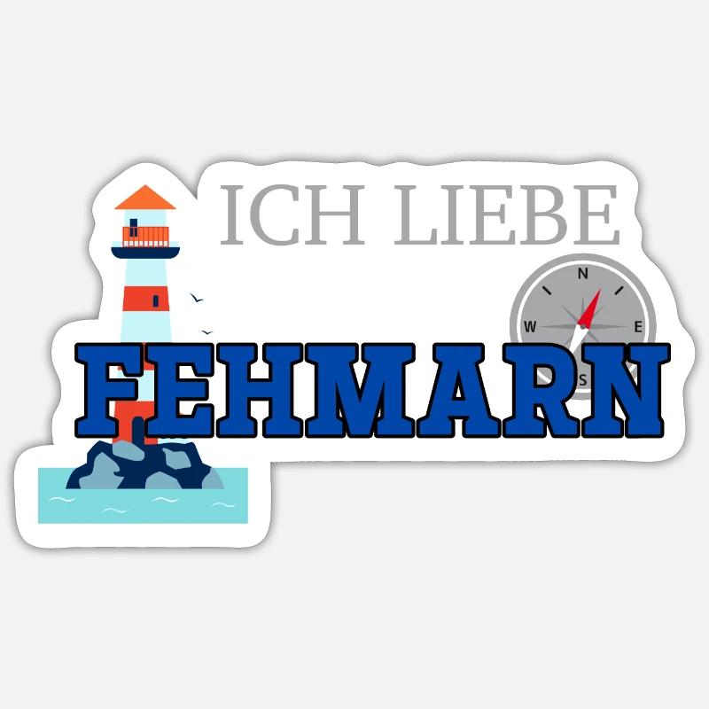 Fehmarn - Sticker Größe S (10 x 10 cm) - Mattweiß