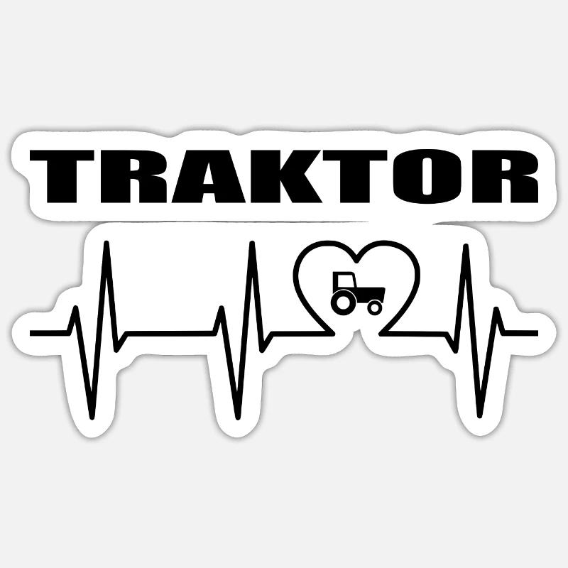 Traktor - Sticker Größe S (10 x 10 cm) - Mattweiß