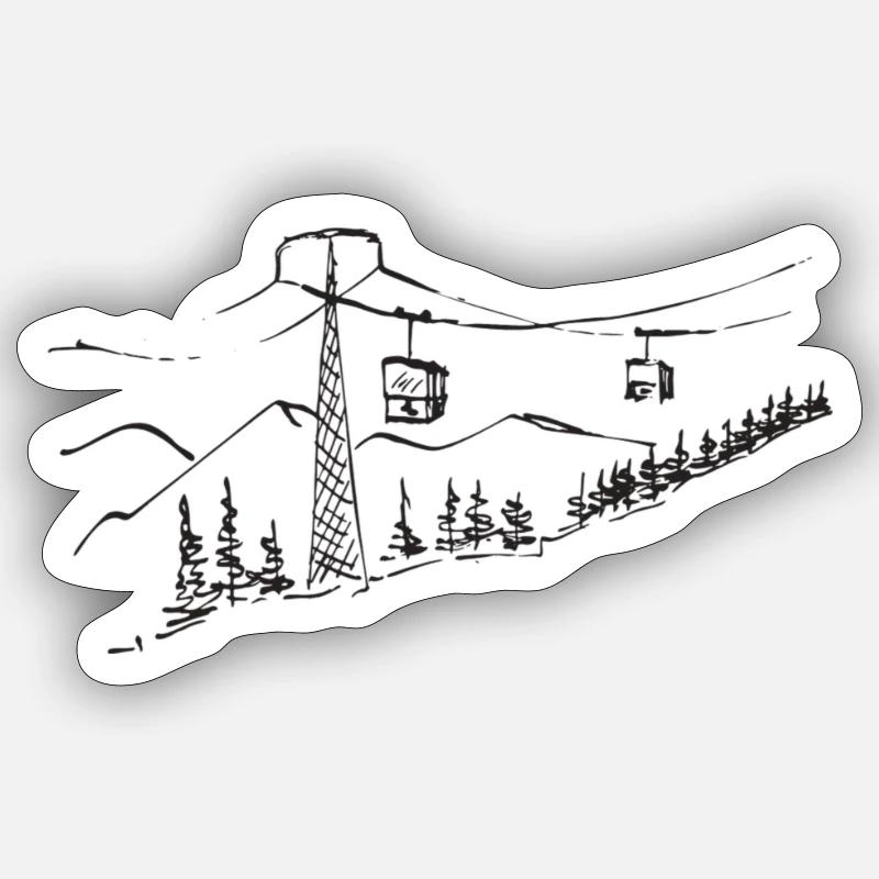 Seilbahn Sticker Größe S (10 x 10 cm)