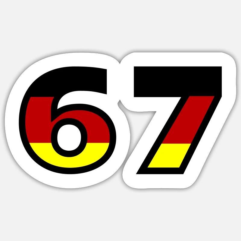 67 Number Germany Jersey - Sticker size S (10 x 10 cm) - white matte