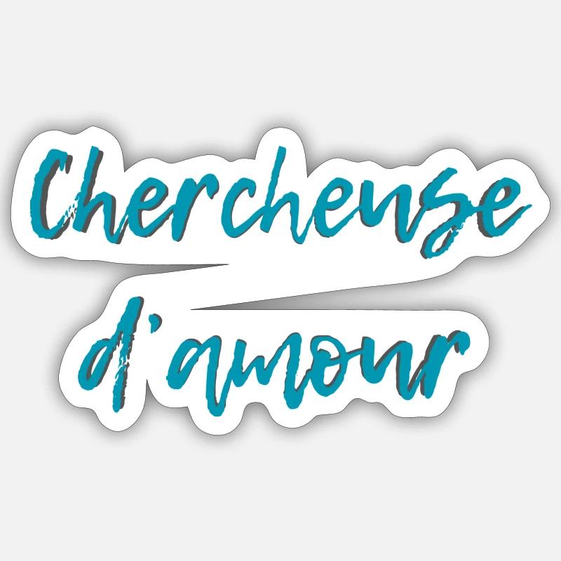 Chercheuse d'amour - Sticker taille S (10 x 10 cm) - blanc mat