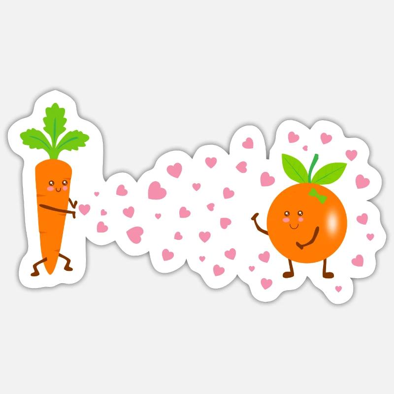 Amor Karotte - Sticker Größe S (10 x 10 cm) - Mattweiß