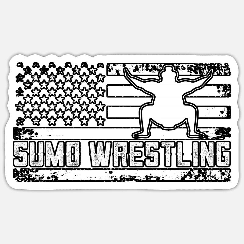 Sumo-Ringen - Sticker Größe S (10 x 10 cm) - Mattweiß