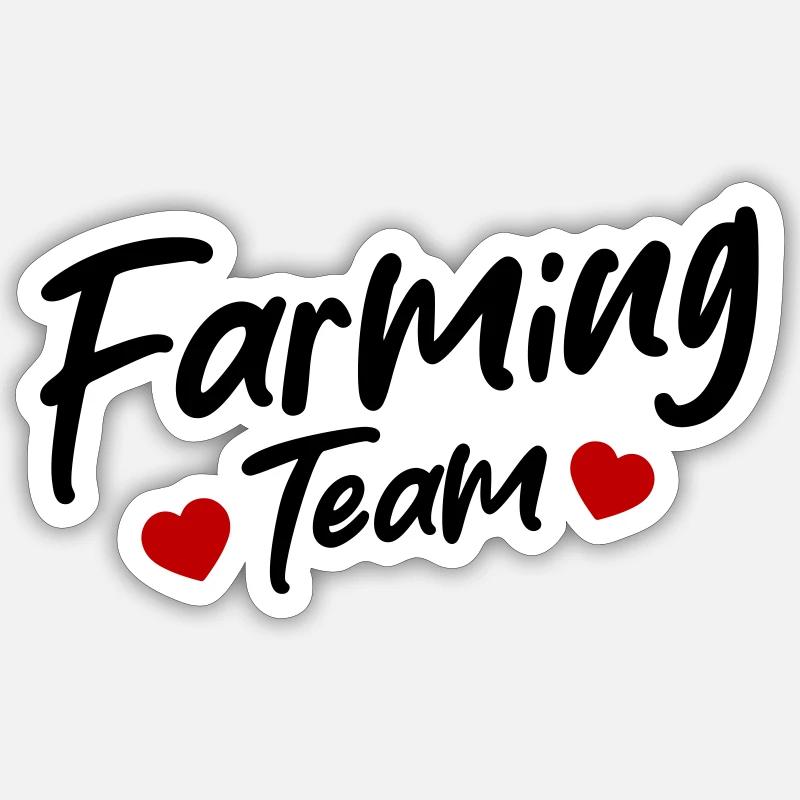 Farming Team - Sticker Größe S (10 x 10 cm) - Mattweiß