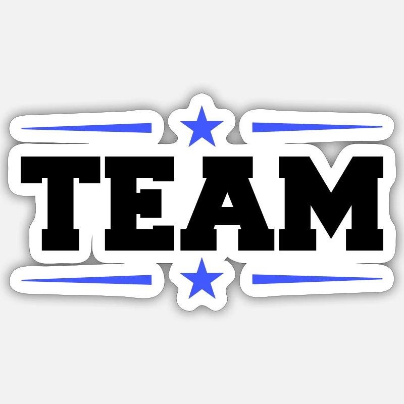 team - Sticker Größe S (10 x 10 cm) - Mattweiß