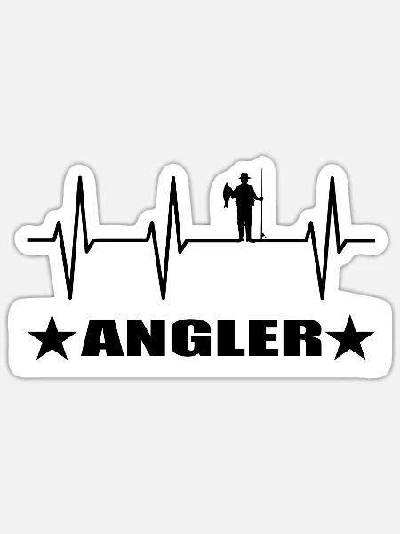 Angeln - Sticker Größe S (10 x 10 cm) - Mattweiß
