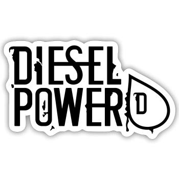 Diesel Power - Sticker Größe S (10 x 10 cm) - Mattweiß - Vorne