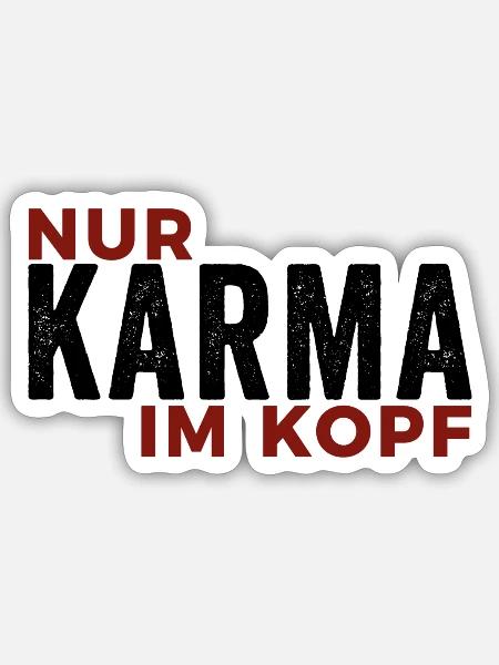 Karma im Kopf - Sticker Größe S (10 x 10 cm) - Mattweiß