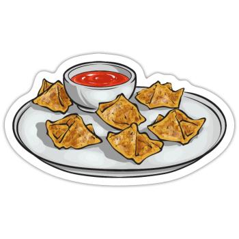 Krabben Rangoon Crab Rangoon - Sticker Größe S (10 x 10 cm) - Mattweiß - Vorne