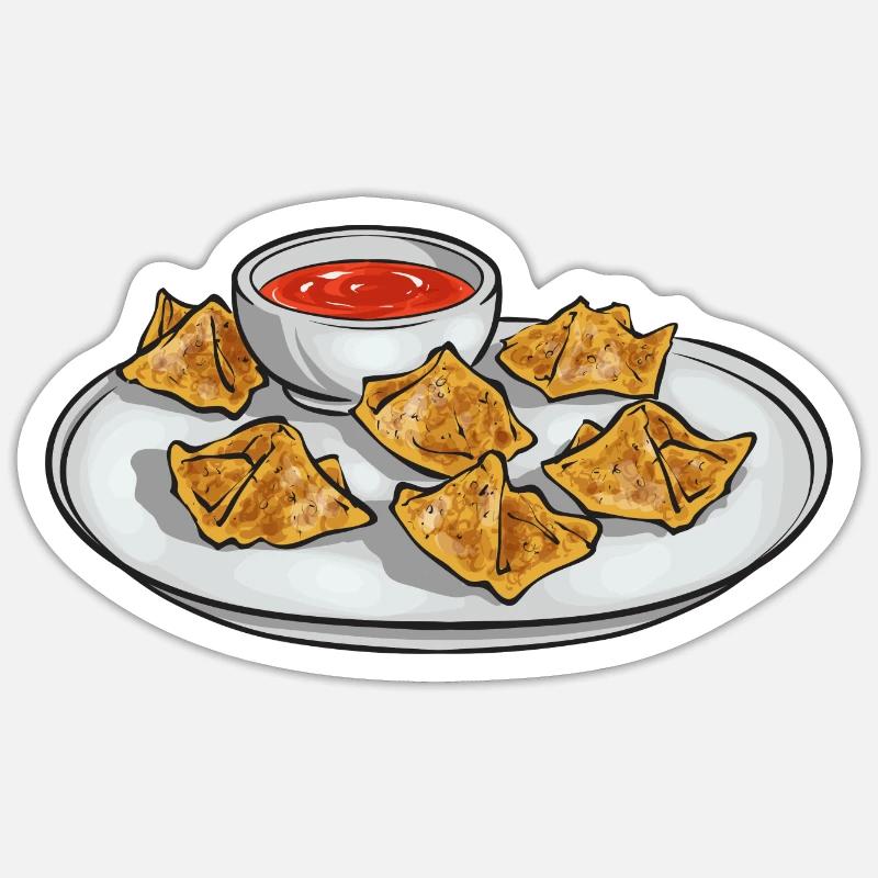 Krabben Rangoon Crabe Rangoon - Sticker taille S (10 x 10 cm) - blanc mat