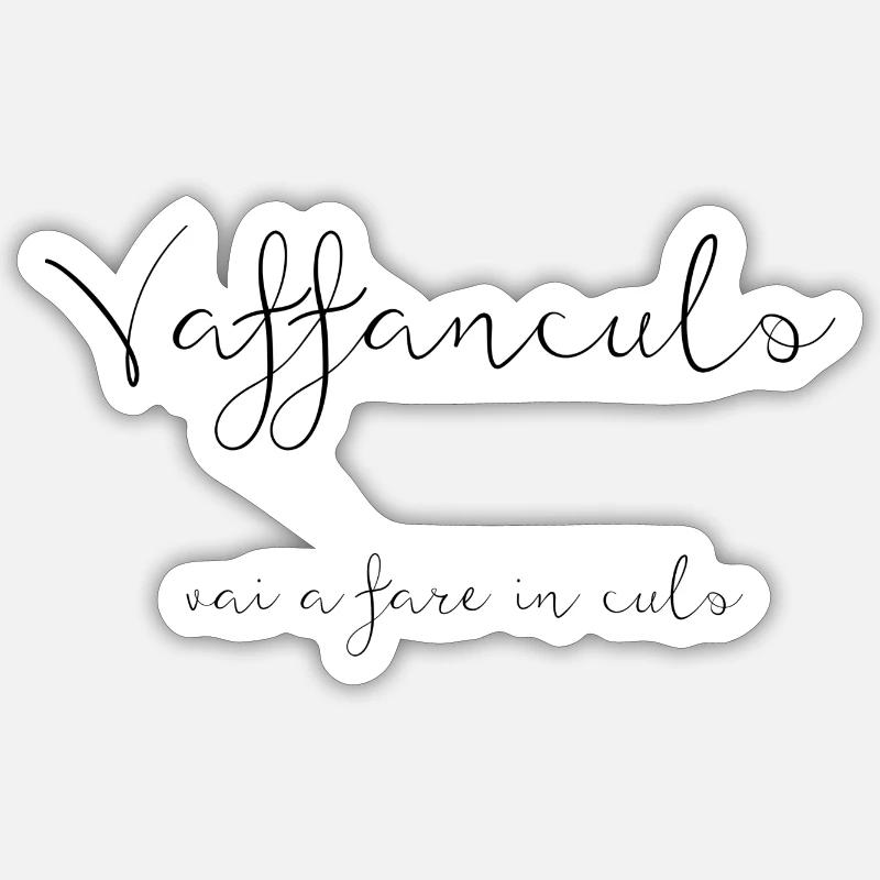 Vaffanculo Italienisch - Sticker Größe S (10 x 10 cm) - Mattweiß