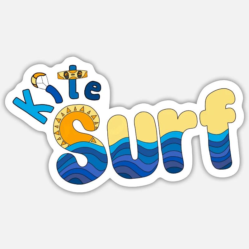 Lettrage kitesurf - Sticker taille S (10 x 10 cm) - blanc mat