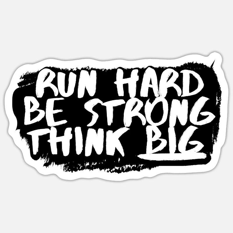 Run Hard Sticker Größe S (10 x 10 cm)