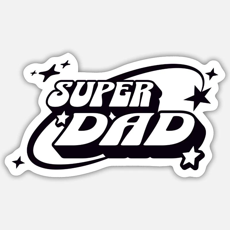 Super papa - Sticker taille S (10 x 10 cm) - blanc mat