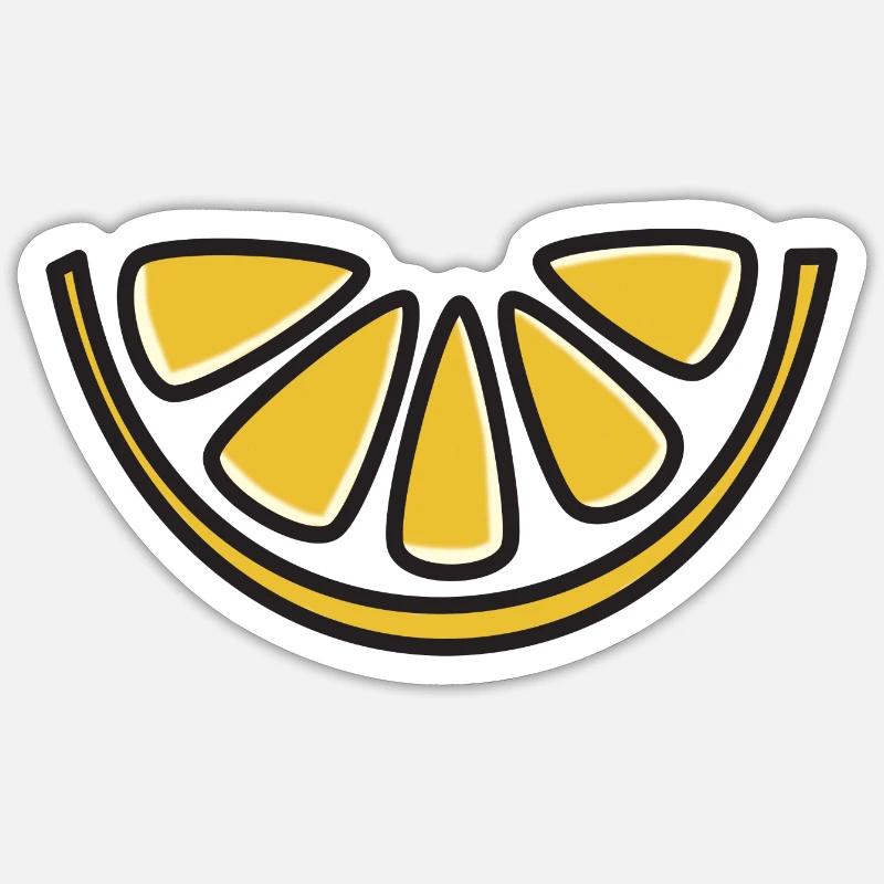 Citron, tranche de citron - Sticker taille S (10 x 10 cm) - blanc mat