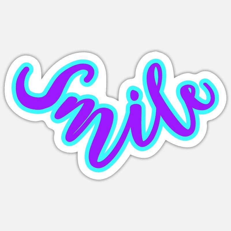 With a smile 🌞 - Sticker Größe S (10 x 10 cm) - Mattweiß