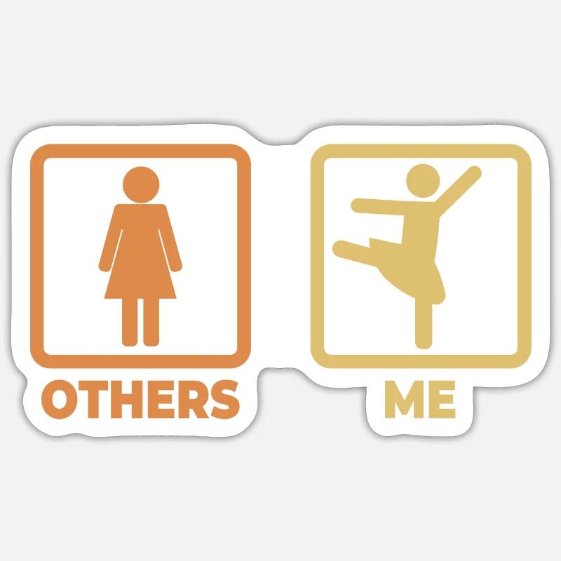 Figurines de bâton de ballet - Sticker taille S (10 x 10 cm) - blanc mat
