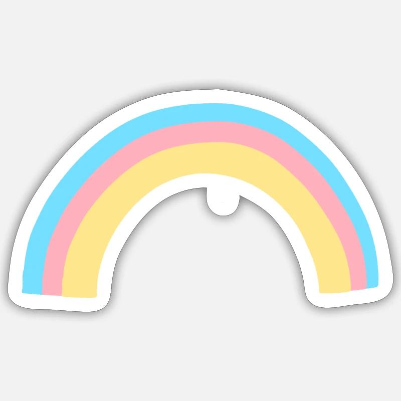regenbogen form symbol bunt - Sticker Größe S (10 x 10 cm) - Mattweiß