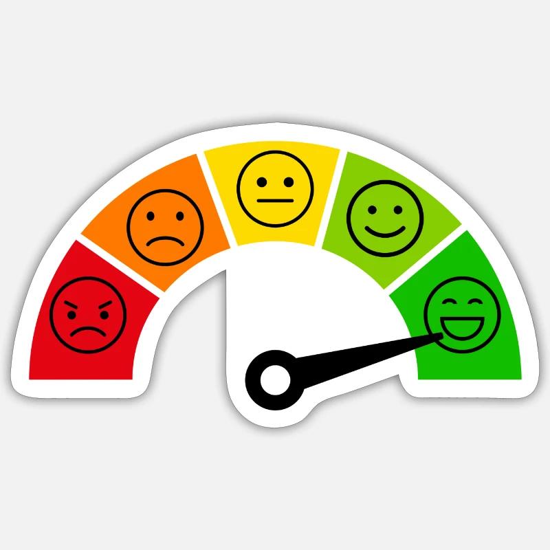 Measuring emotions - joy - Sticker size S (10 x 10 cm) - white matte