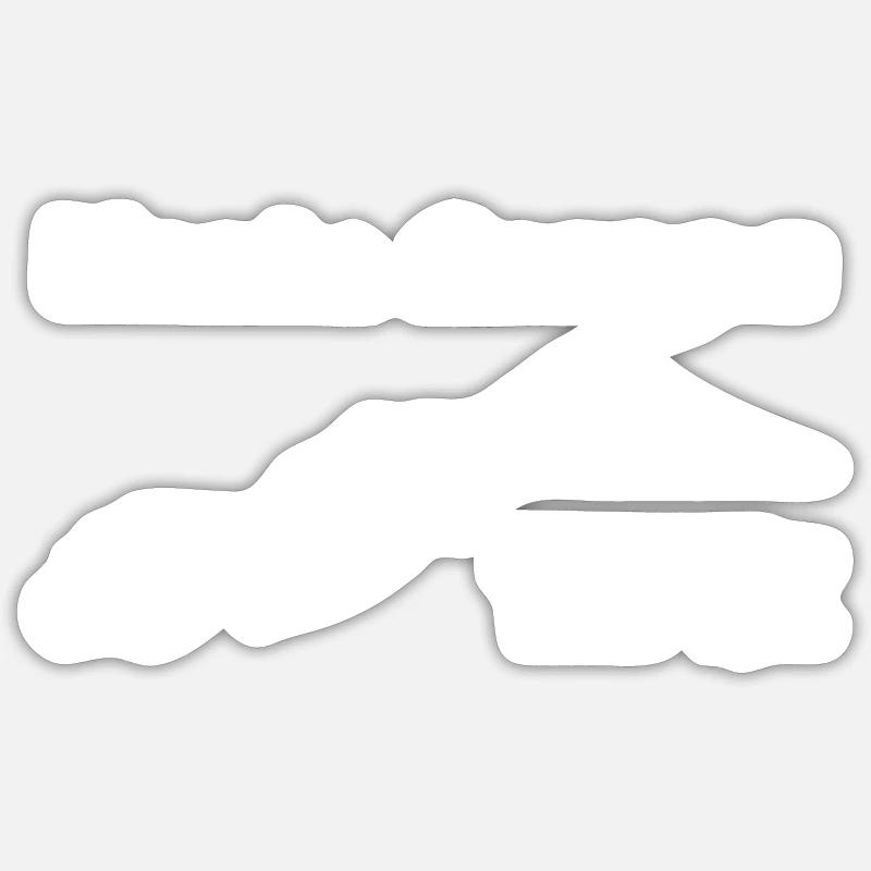 Monte Grappa - Sticker Größe S (10 x 10 cm) - Mattweiß