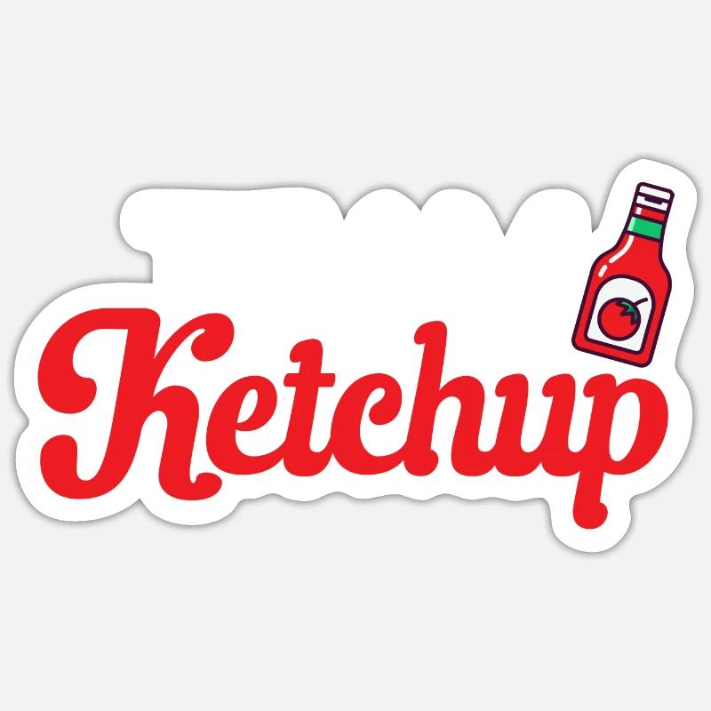 Ketchup Ketchup à la tomate - Sticker taille S (10 x 10 cm) - blanc mat
