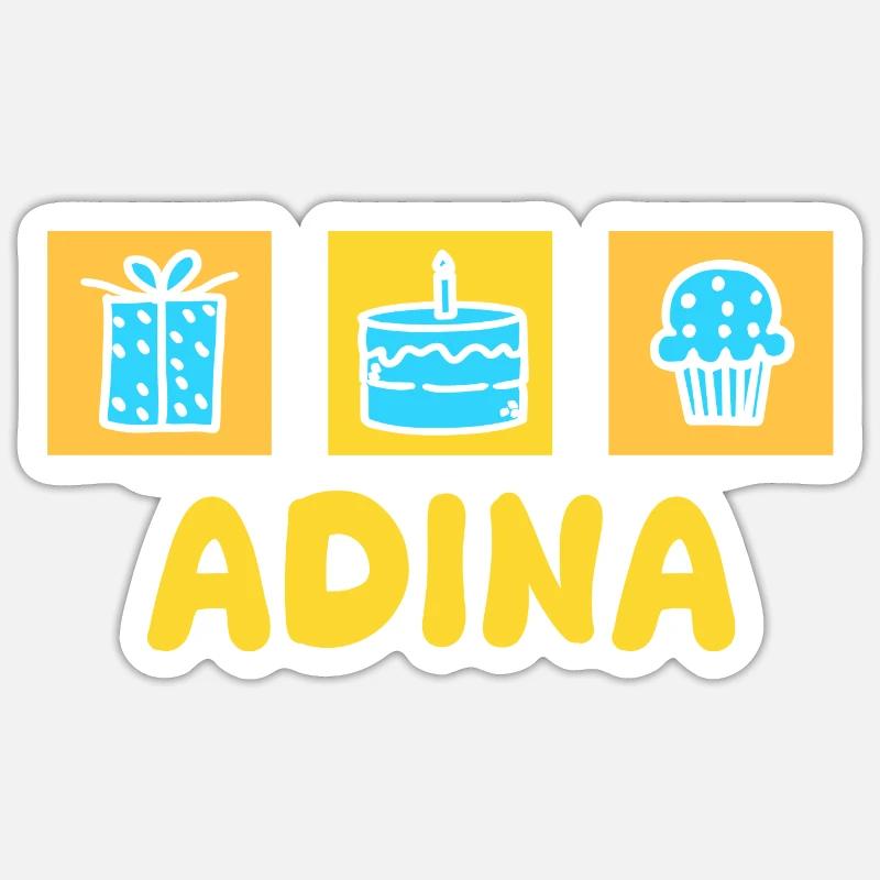 Adina - Sticker taille S (10 x 10 cm) - blanc mat