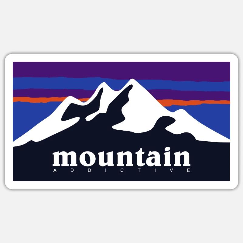 Mountain Addictive Graphic - Sticker size S (10 x 10 cm) - white matte