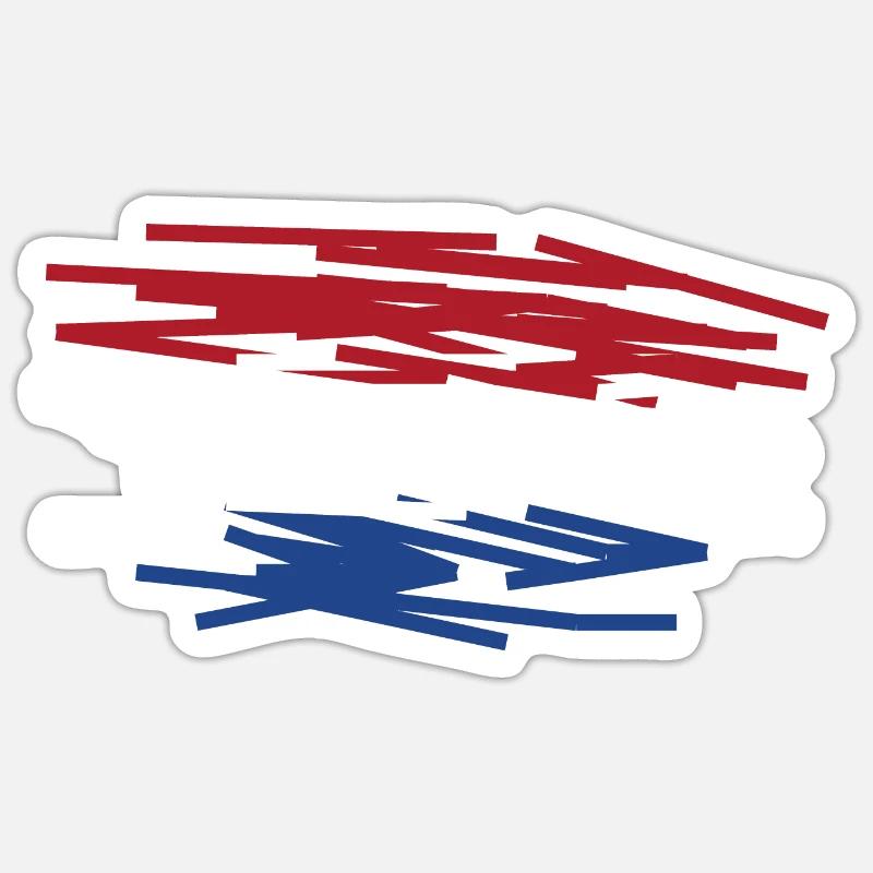 Drapeau des Pays-Bas - Sticker taille S (10 x 10 cm) - blanc mat