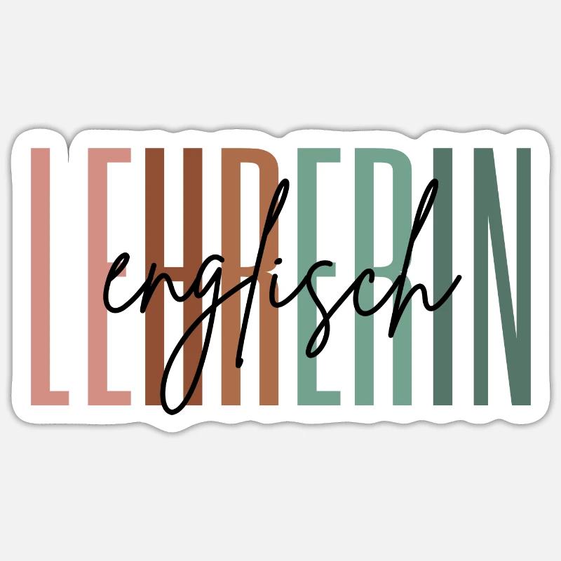 Lehrerin Englisch Englischlehrerin Schule Geschenk Sticker Größe S (10 x 10 cm)