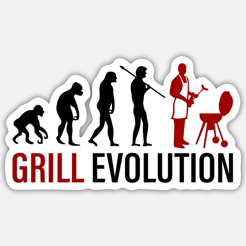 grill evolution - Sticker Größe S (10 x 10 cm) - Mattweiß