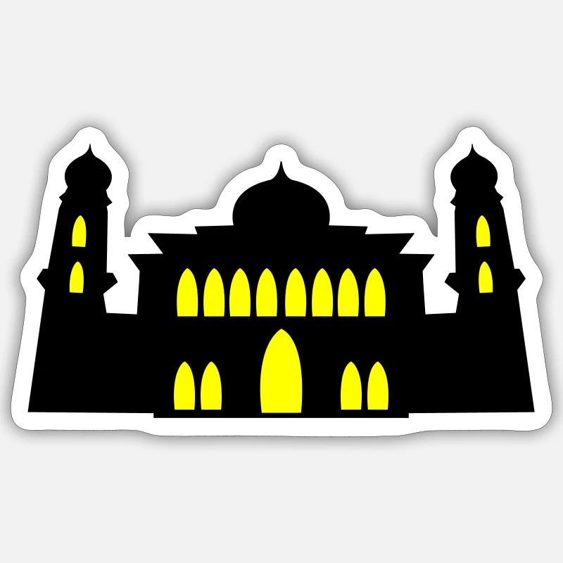 mosque silhouette - Sticker size S (10 x 10 cm) - white matte