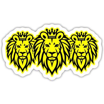 Löwen Team Krone - Sticker Größe S (10 x 10 cm) - Mattweiß - Vorne