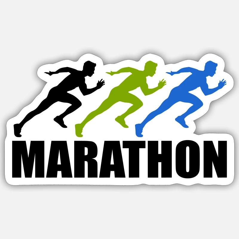 marathon - Sticker size S (10 x 10 cm) - white matte