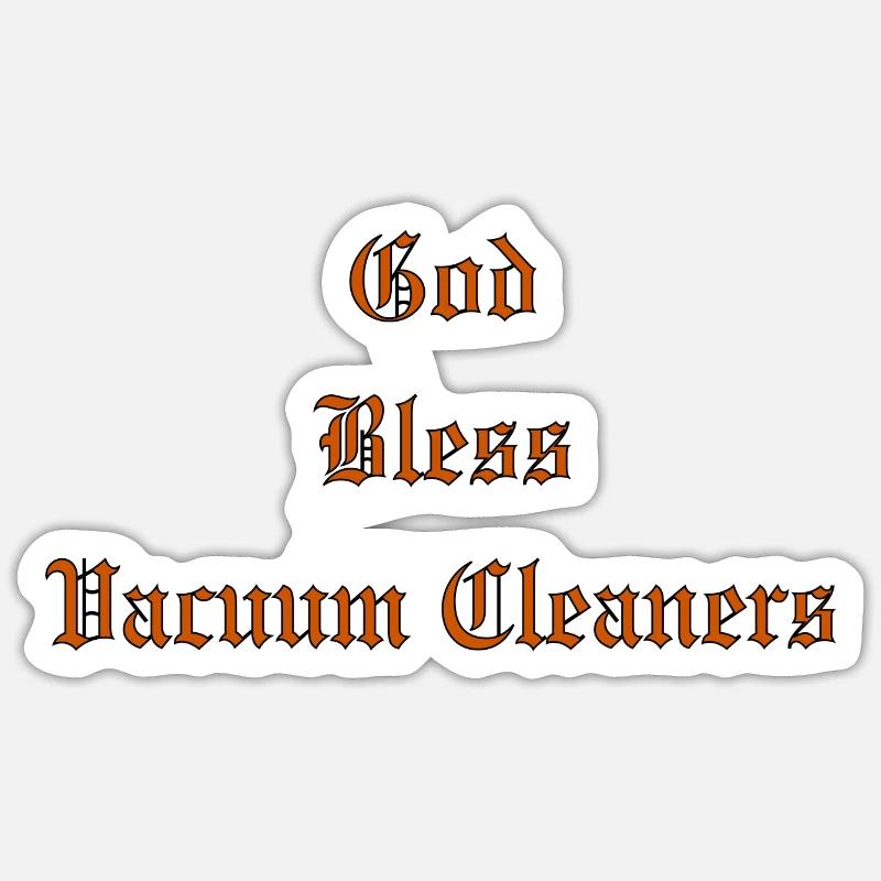 GodBlessAspirateurs - Sticker taille S (10 x 10 cm) - blanc mat