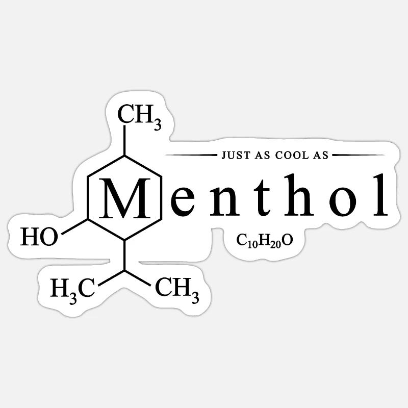 Chimie de la formule structurale du menthol Sticker taille S (10 x 10 cm)