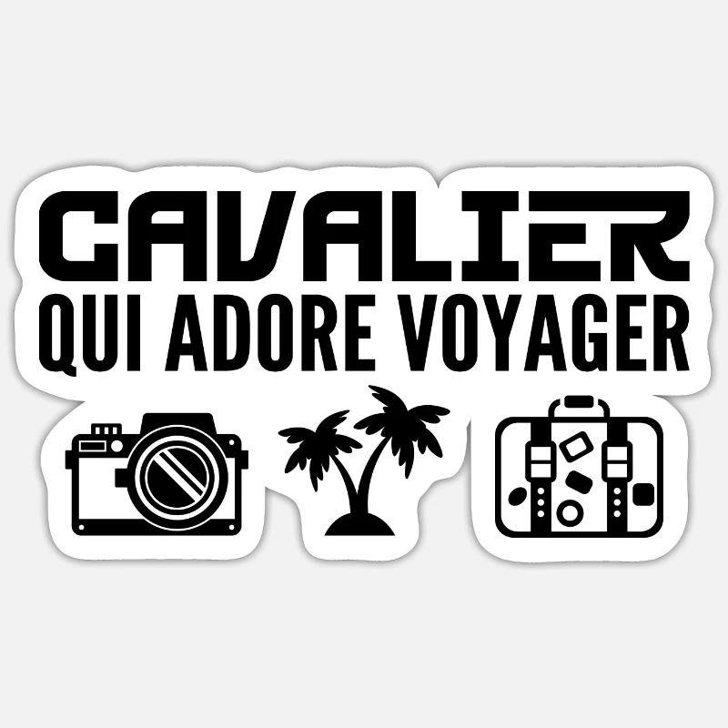 Voyageurs & Cavaliers : Passion & Découverte - Sticker taille S (10 x 10 cm) - blanc mat