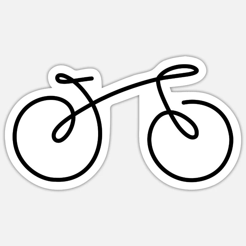 Bicycle Line - Sticker size S (10 x 10 cm) - white matte
