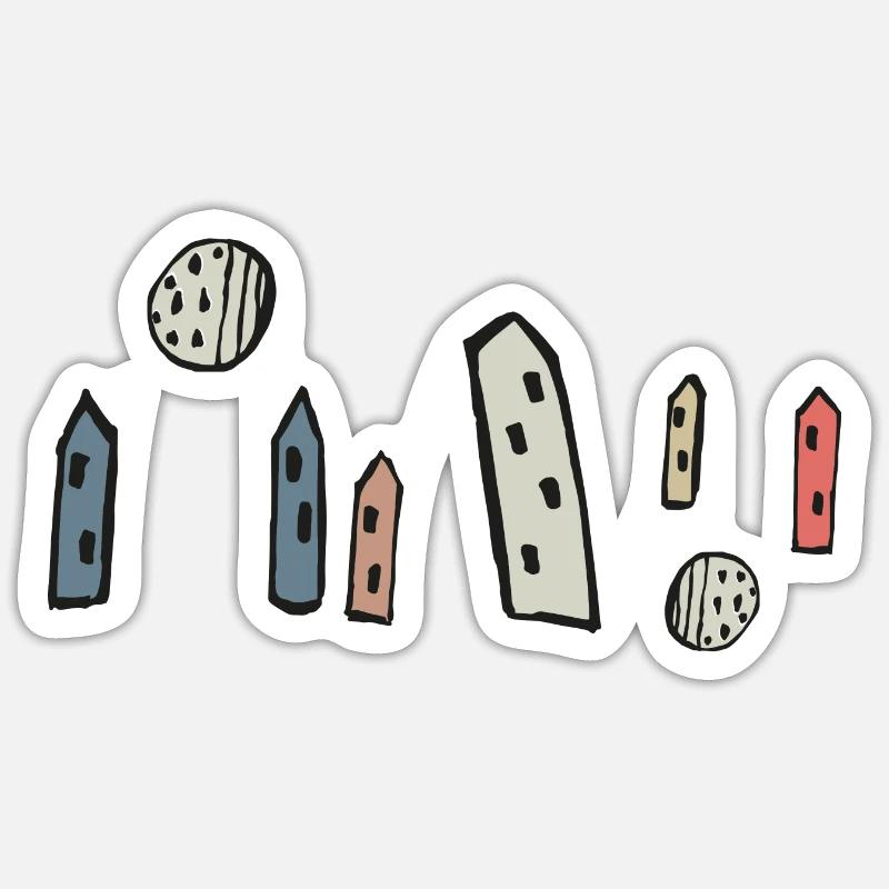Downtown Sticker size S (10 x 10 cm)